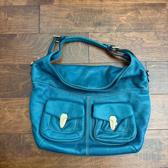 OR by Oryany Teal Leather Shoulder Bag with Front Pockets - Picture 3 of 13